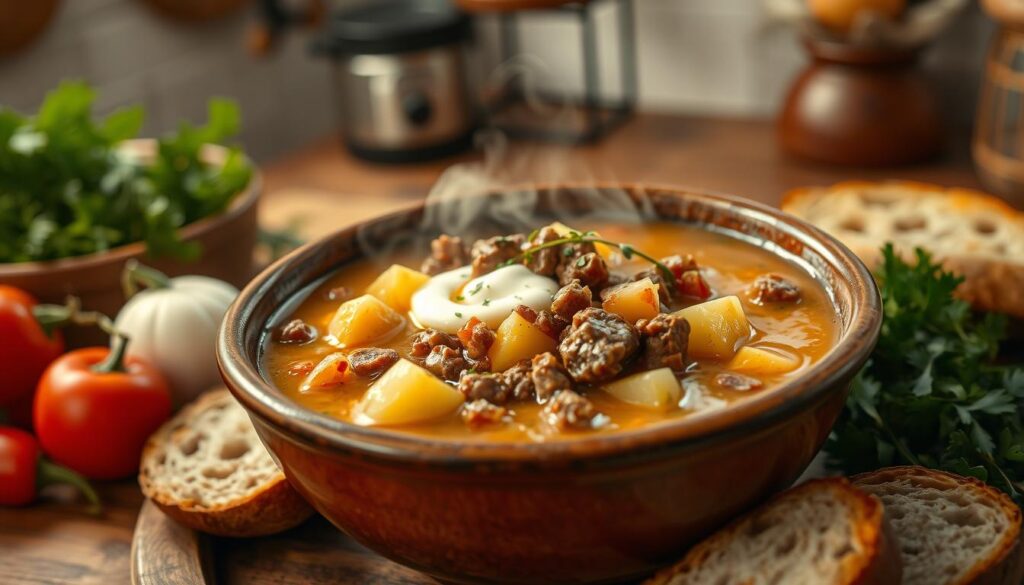 creamy potato hamburger soup