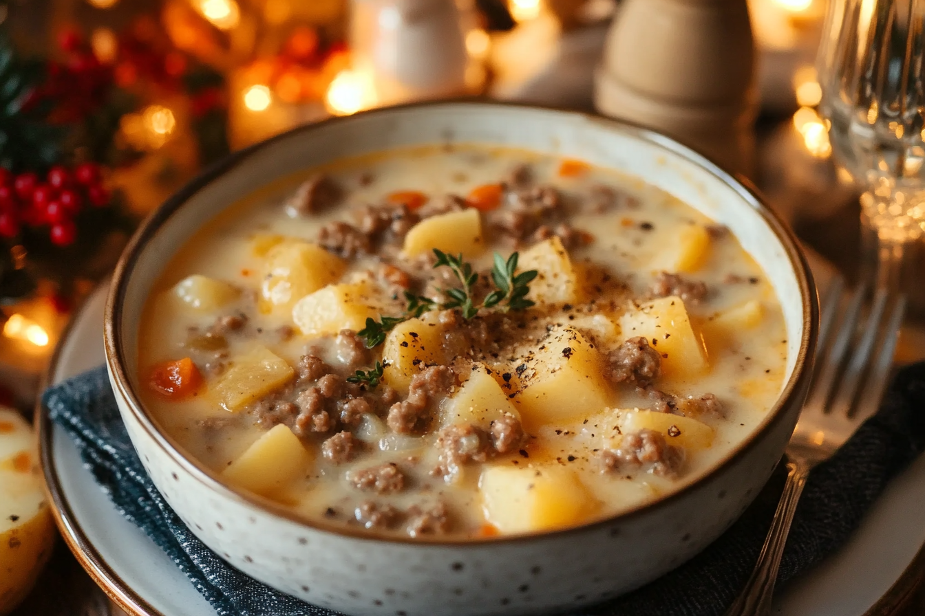 Creamy Hamburger and Potato Soup