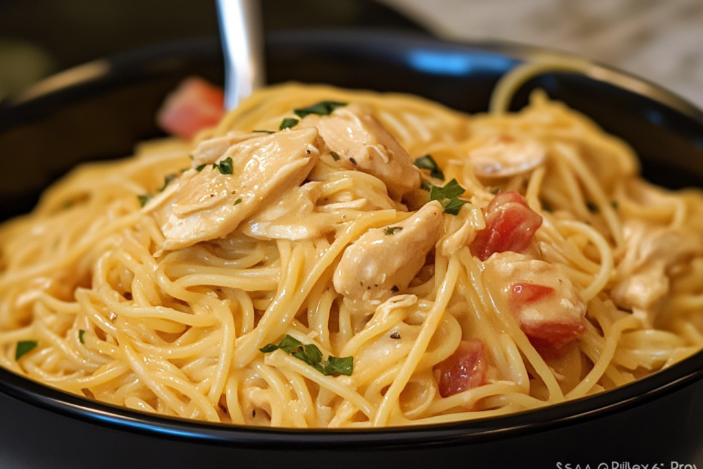 Spaghetti Crock Pot Chicken