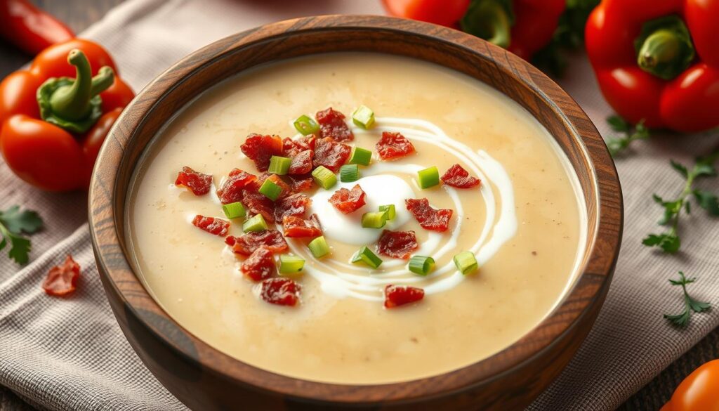 Cajun Potato Soup Garnishing