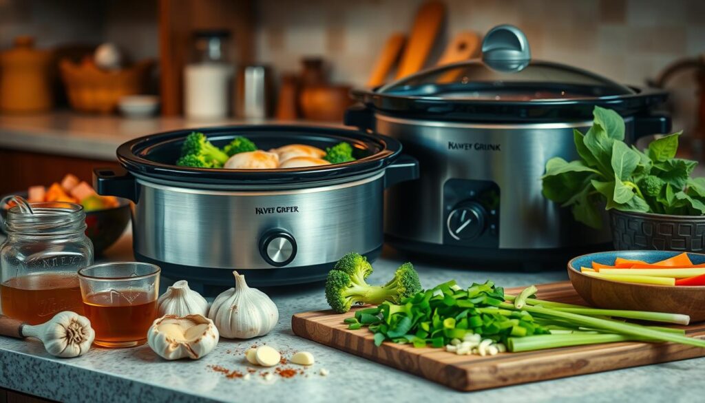 Crockpot Chicken & Broccoli Preparation