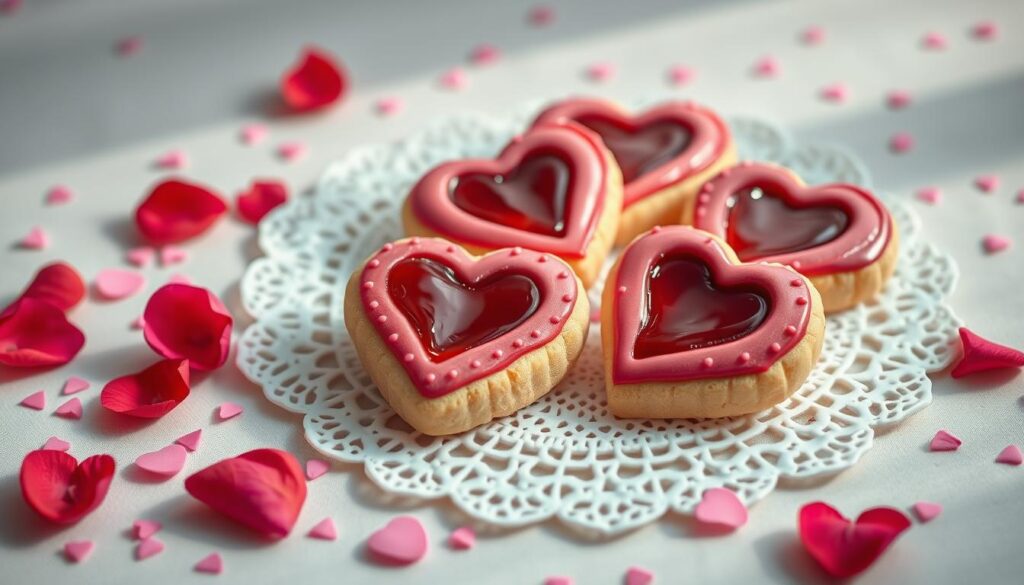 Heart-Shaped Thumbprint Cookies for Valentine's Day