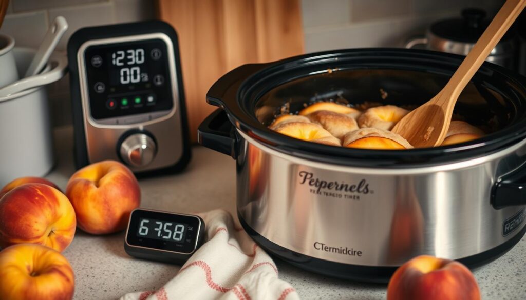 Slow Cooker Peach Cobbler Temperature Settings