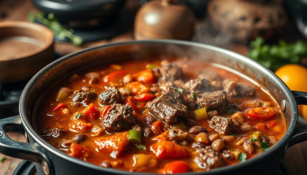 Steak and Beef Chili Cooking Process