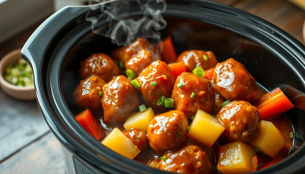 sweet and sour meatballs crockpot