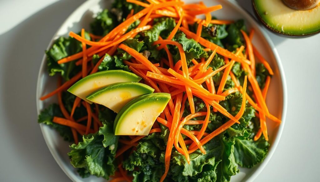 Kale Carrot Avocado Salad